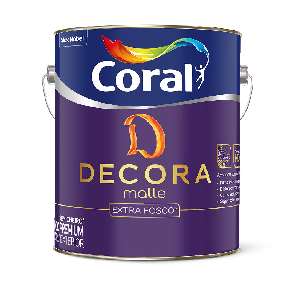 Tinta Decora Matte Fundo Branco Gelo 3,6L Coral
